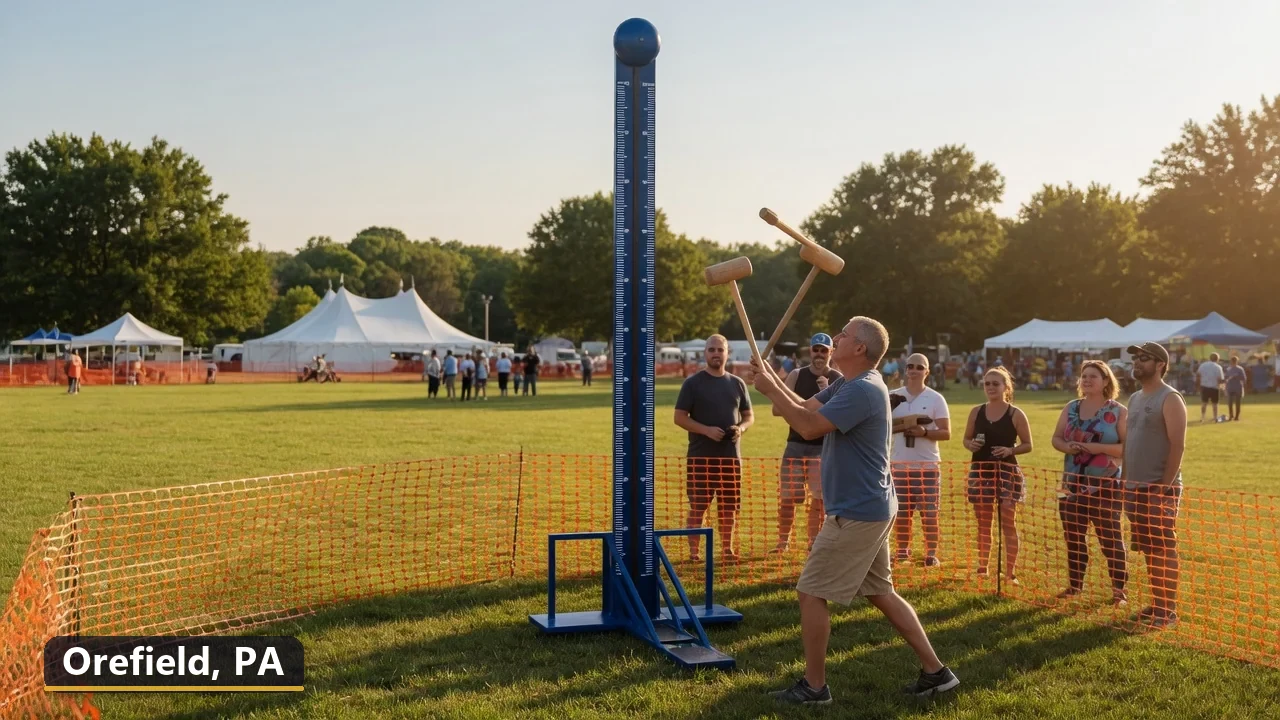 High striker carnival game rental in Orefield, Pennsylvania for field days, parties and events