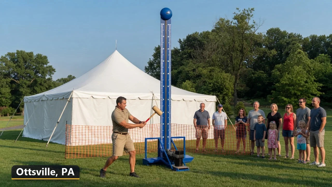 High striker carnival game rental in Ottsville, Pennsylvania for field days, parties and events