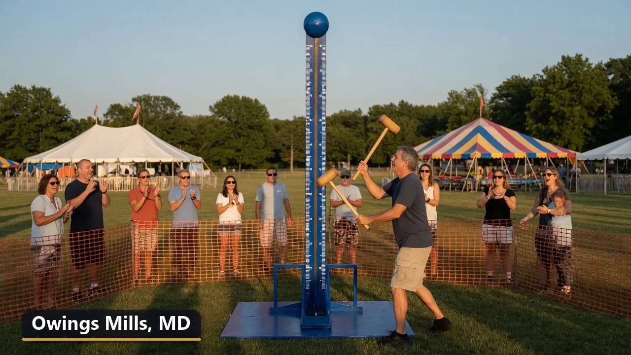High striker carnival game rental in Owings Mills, Maryland for field days, parties and events