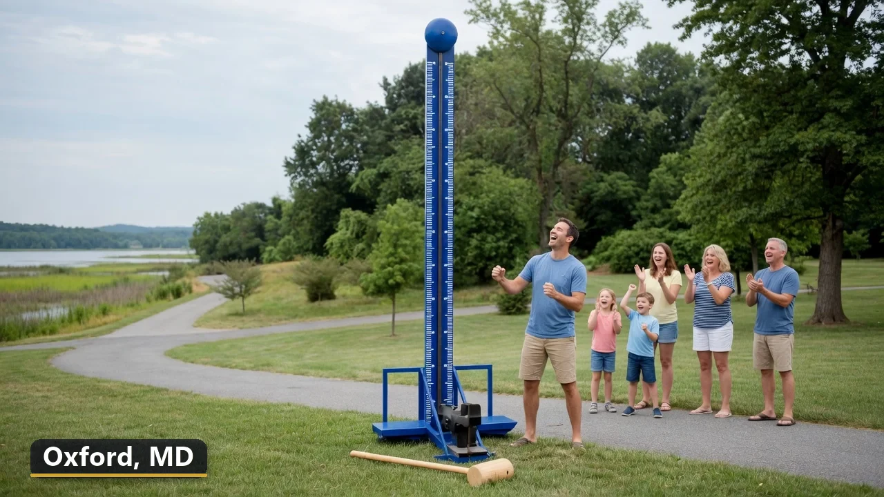 High striker carnival game rental in Oxford, Maryland for field days, parties and events