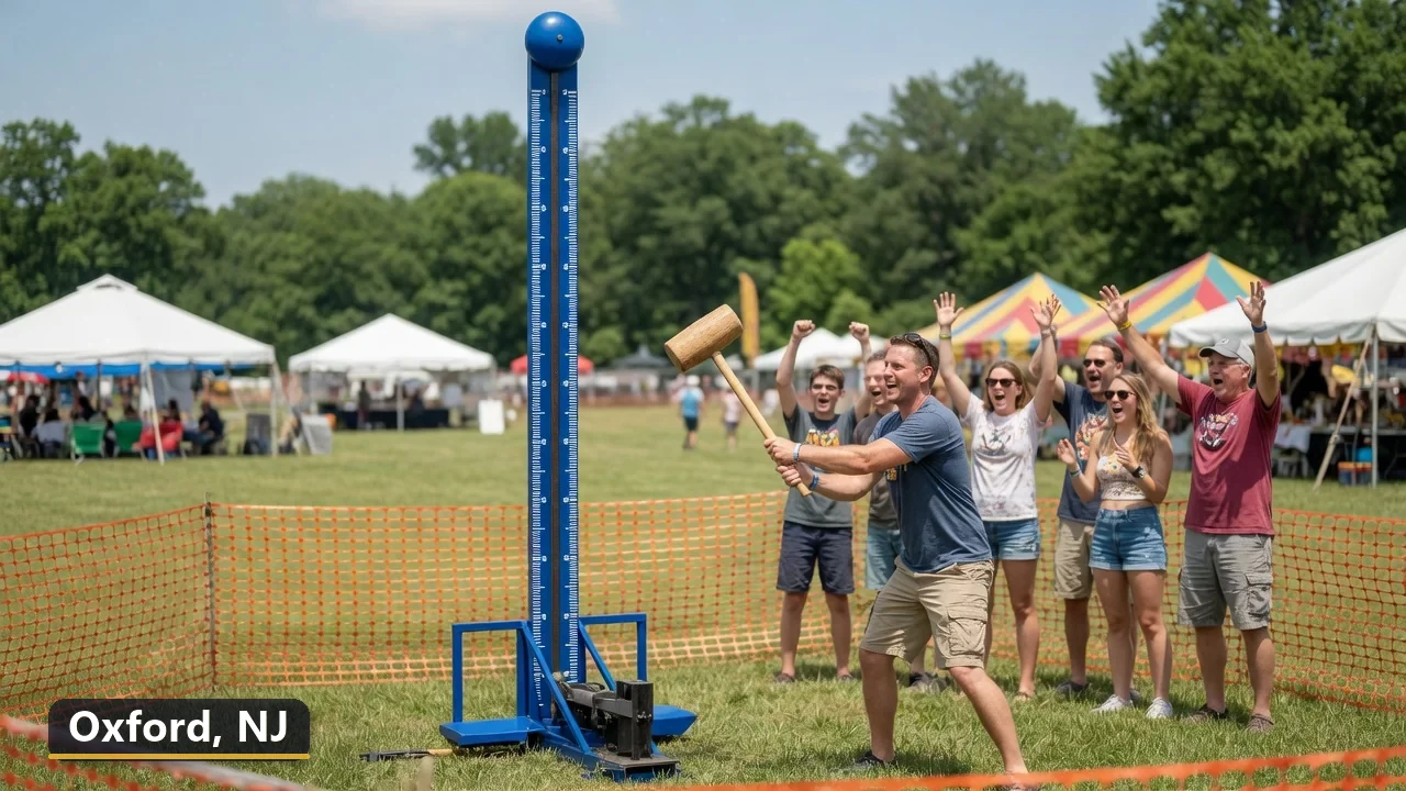 High striker carnival game rental in Oxford, New Jersey for field days, parties and events