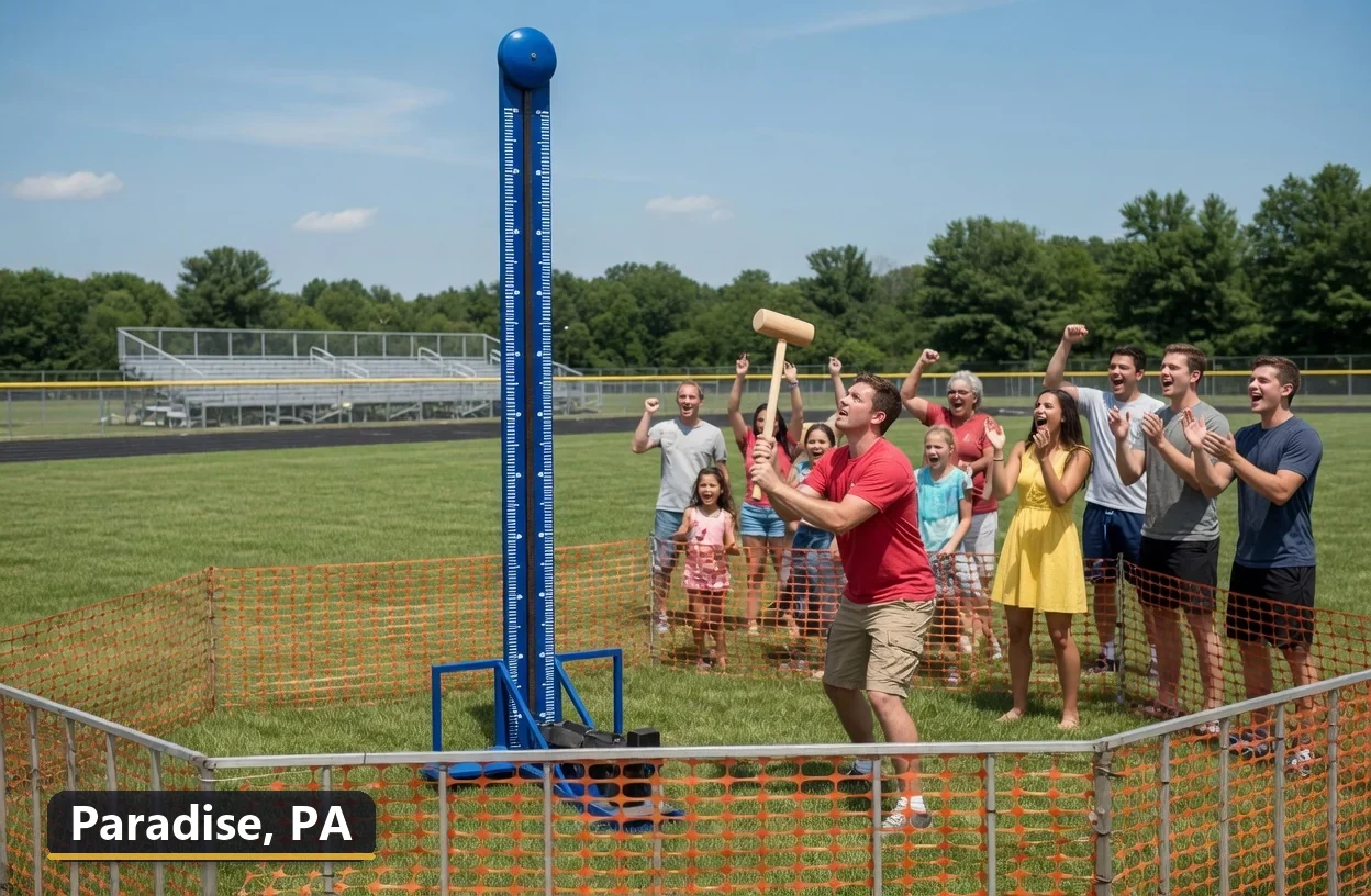 High striker carnival game rental in Paradise, Pennsylvania for field days, parties and events