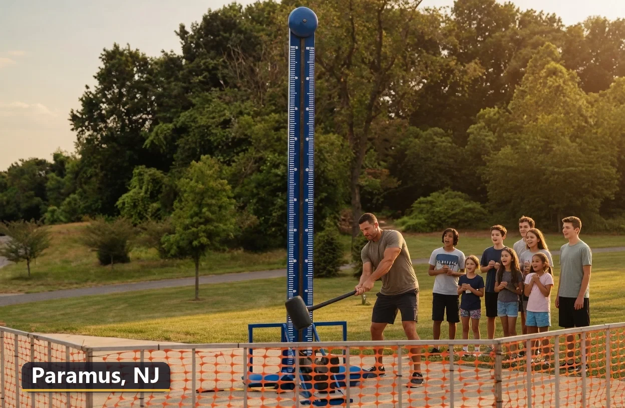 High striker carnival game rental in Paramus, New Jersey for field days, parties and events