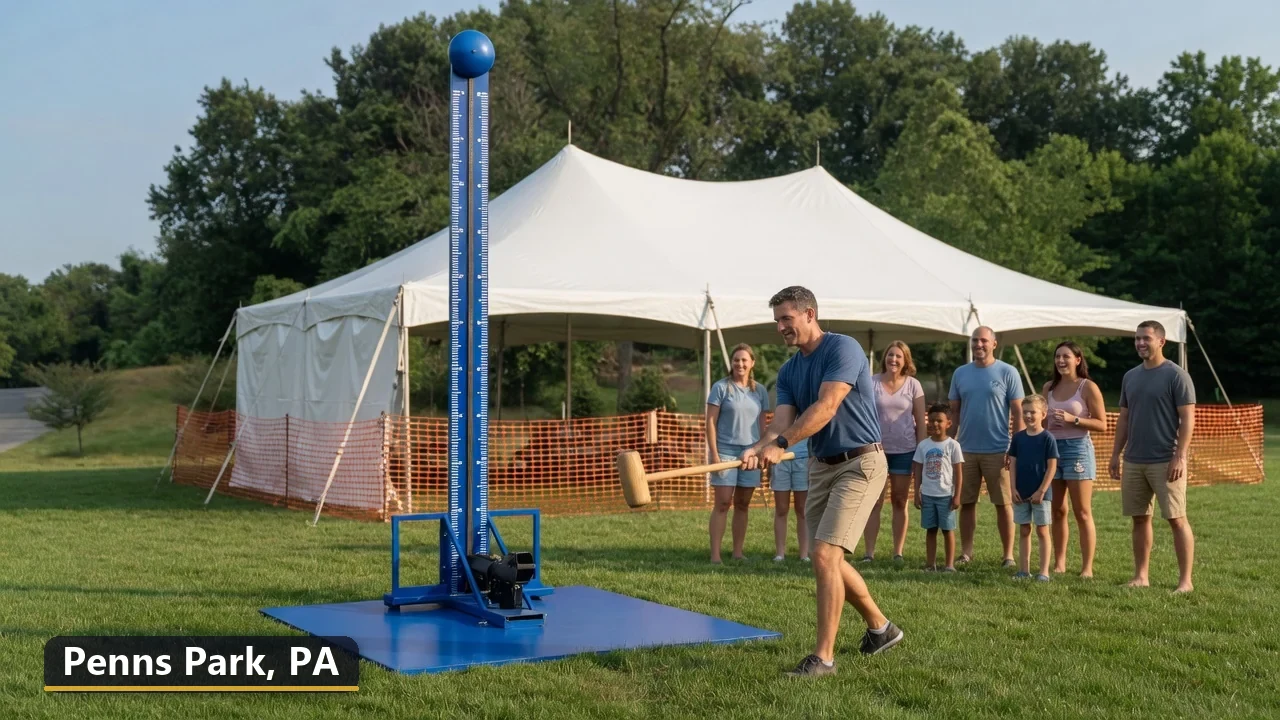 High striker carnival game rental in Penns Park, Pennsylvania for field days, parties and events