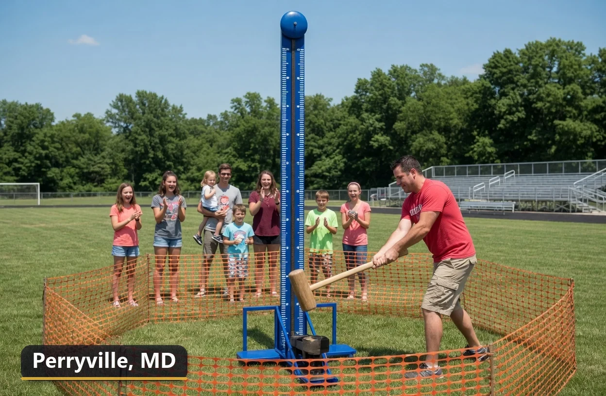 High striker carnival game rental in Perryville, Maryland for field days, parties and events