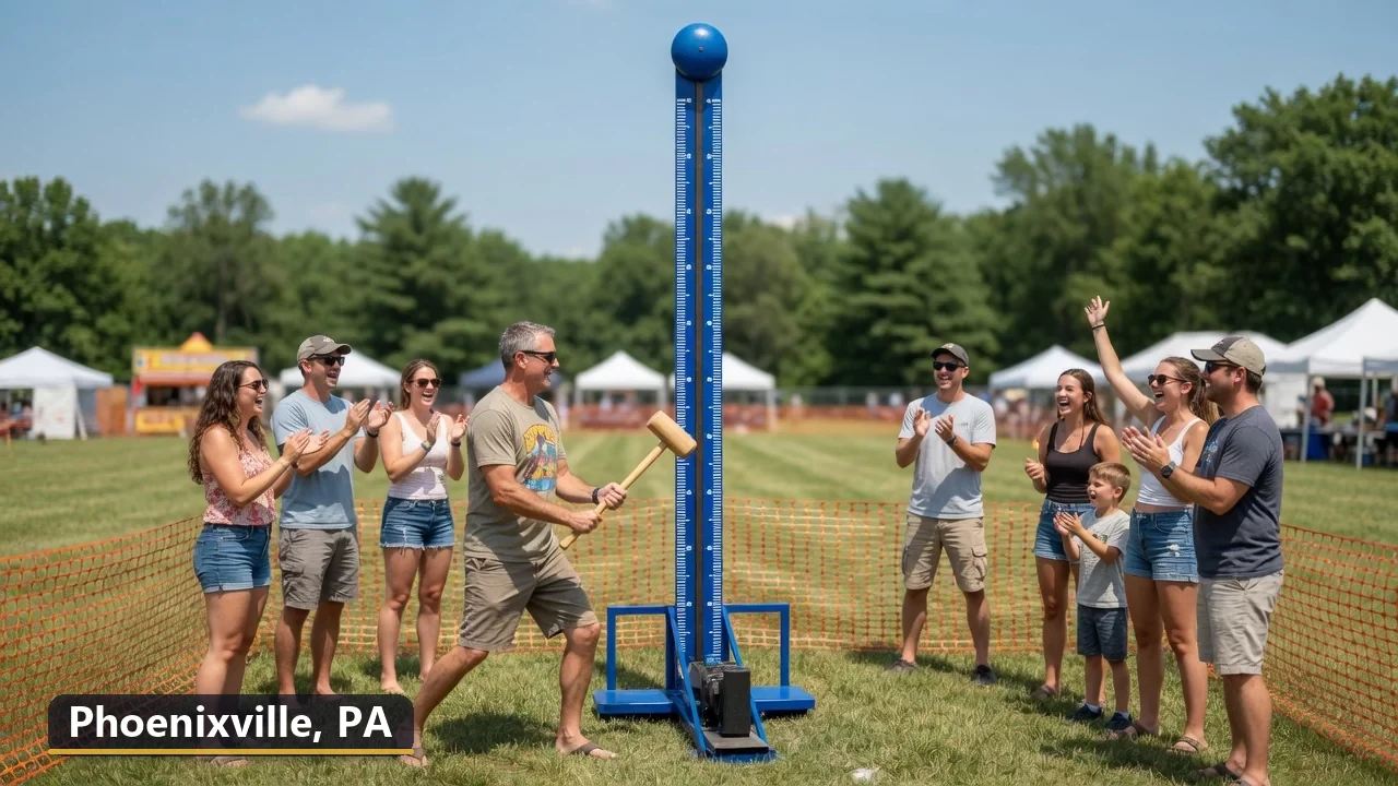 High striker carnival game rental in Phoenixville, Pennsylvania for field days, parties and events