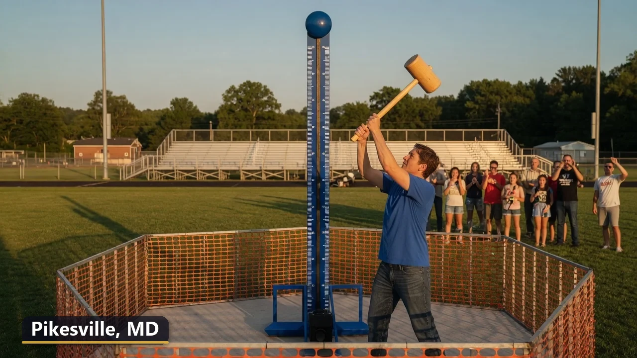 High striker carnival game rental in Pikesville, Maryland for field days, parties and events