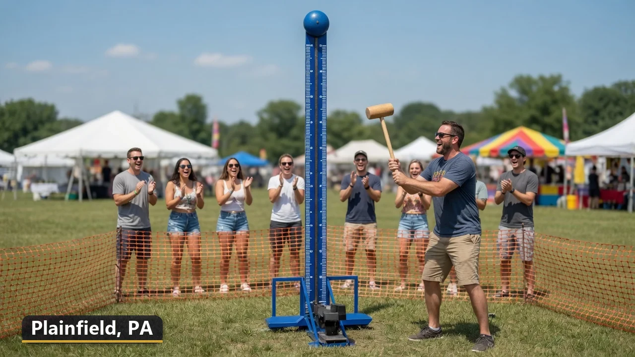 High striker carnival game rental in Plainfield, Pennsylvania for field days, parties and events