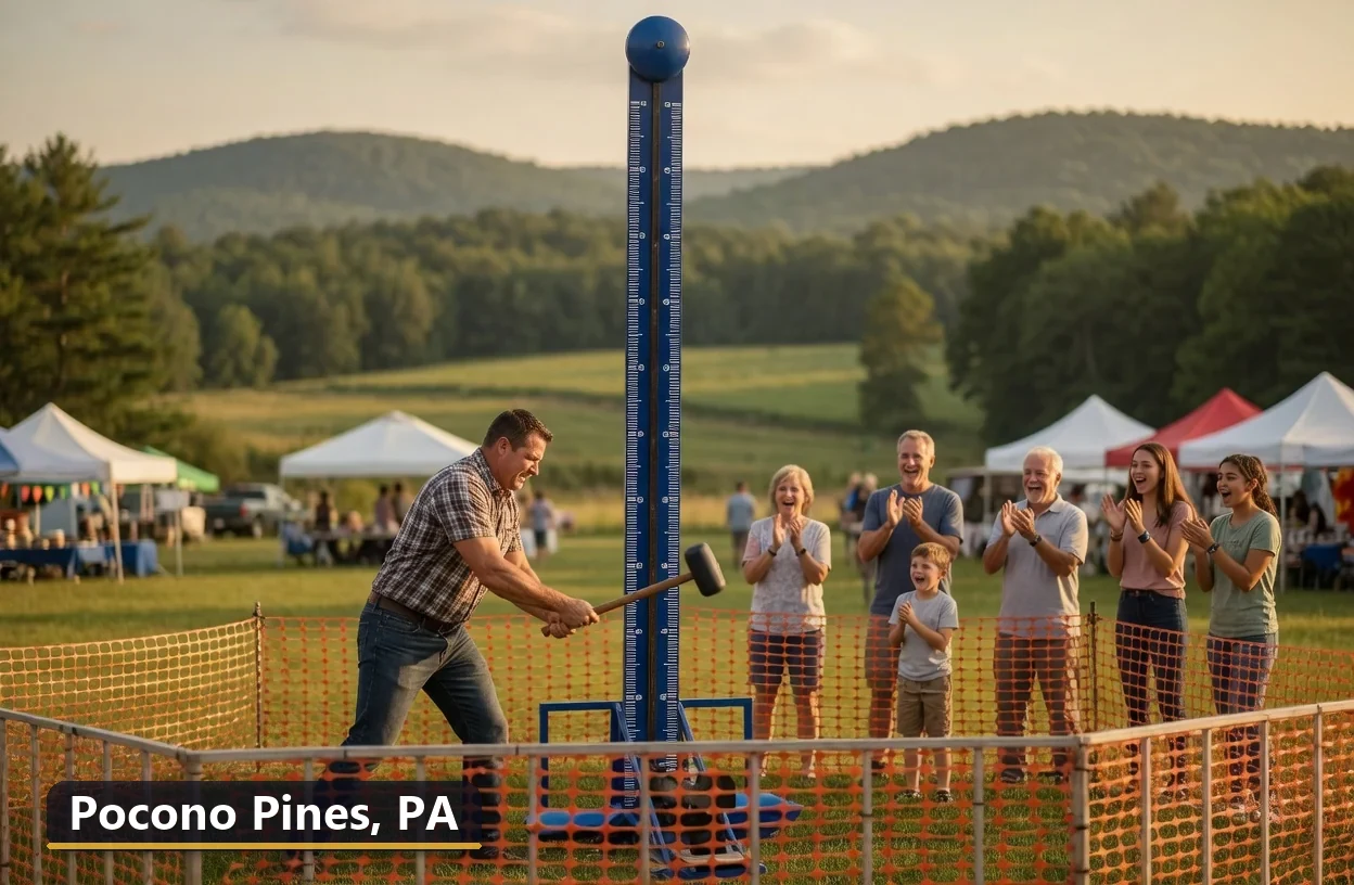 High striker carnival game rental in Pocono Pines, Pennsylvania for field days, parties and events