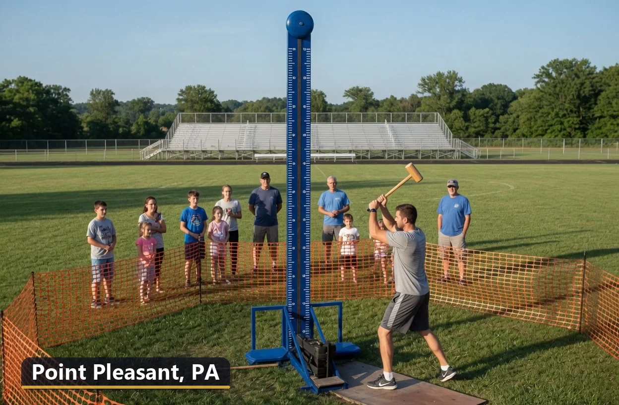 High striker carnival game rental in Point Pleasant, Pennsylvania for field days, parties and events