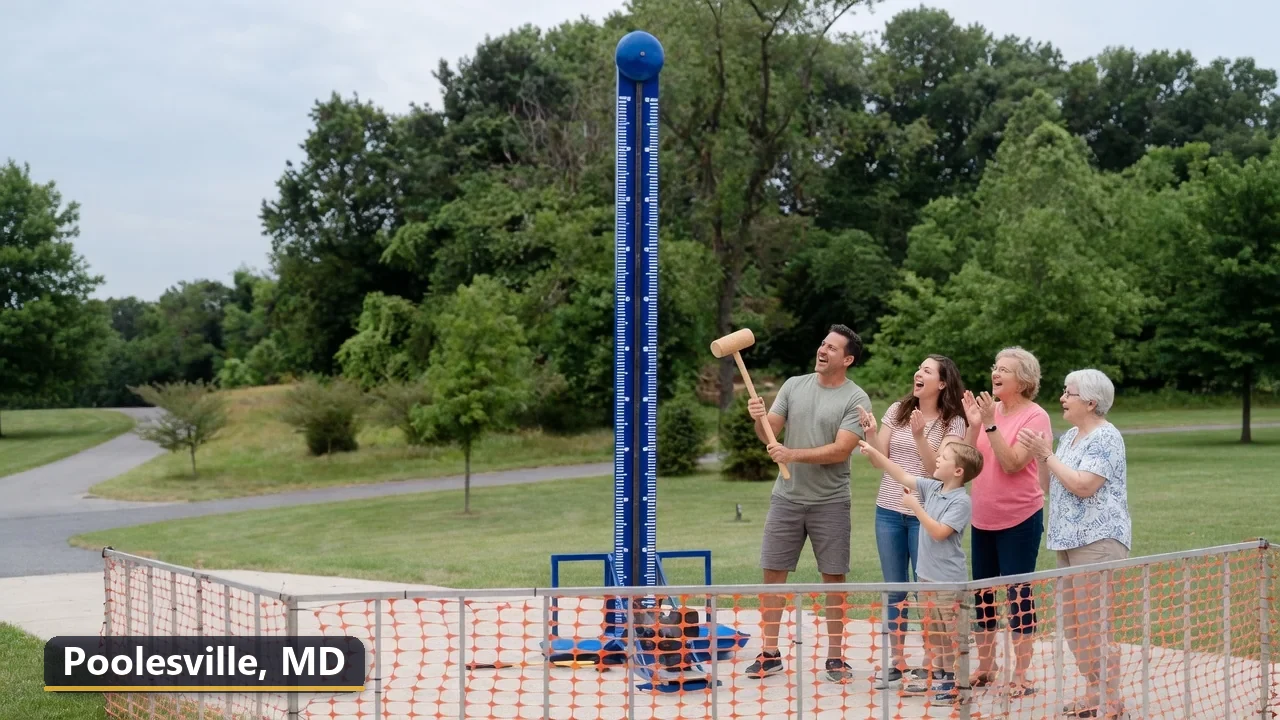 High striker carnival game rental in Poolesville, Maryland for field days, parties and events