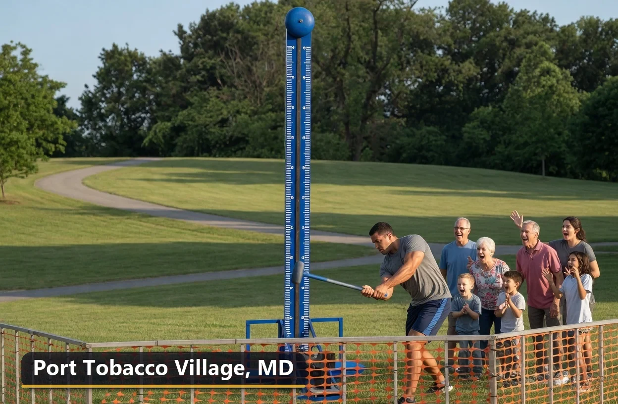 High striker carnival game rental in Port Tobacco Village, Maryland for field days, parties and events