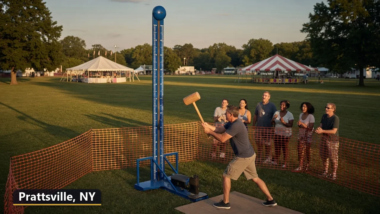 High striker carnival game rental in Prattsville, New York for field days, parties and events
