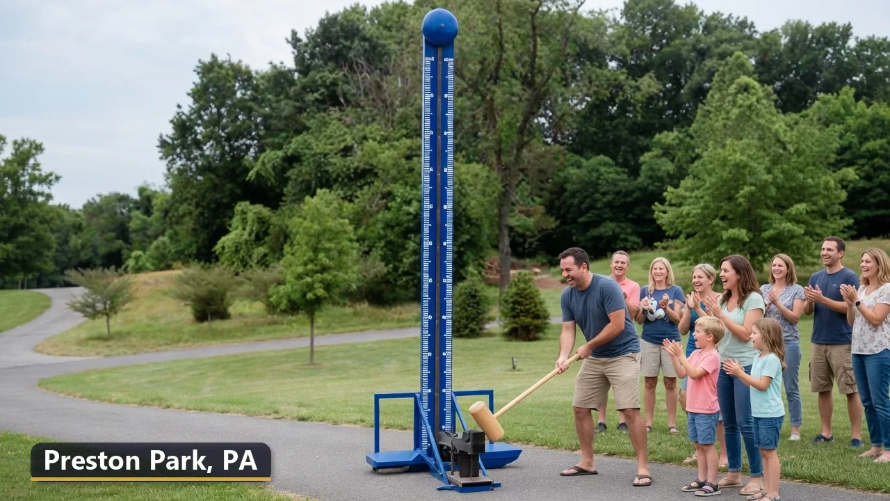 High striker carnival game rental in Preston Park, Pennsylvania for field days, parties and events