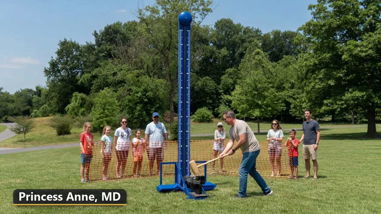 High striker carnival game rental in Princess Anne, Maryland for field days, parties and events