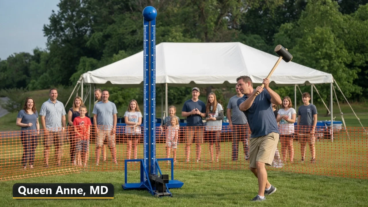 High striker carnival game rental in Queen Anne, Maryland for field days, parties and events