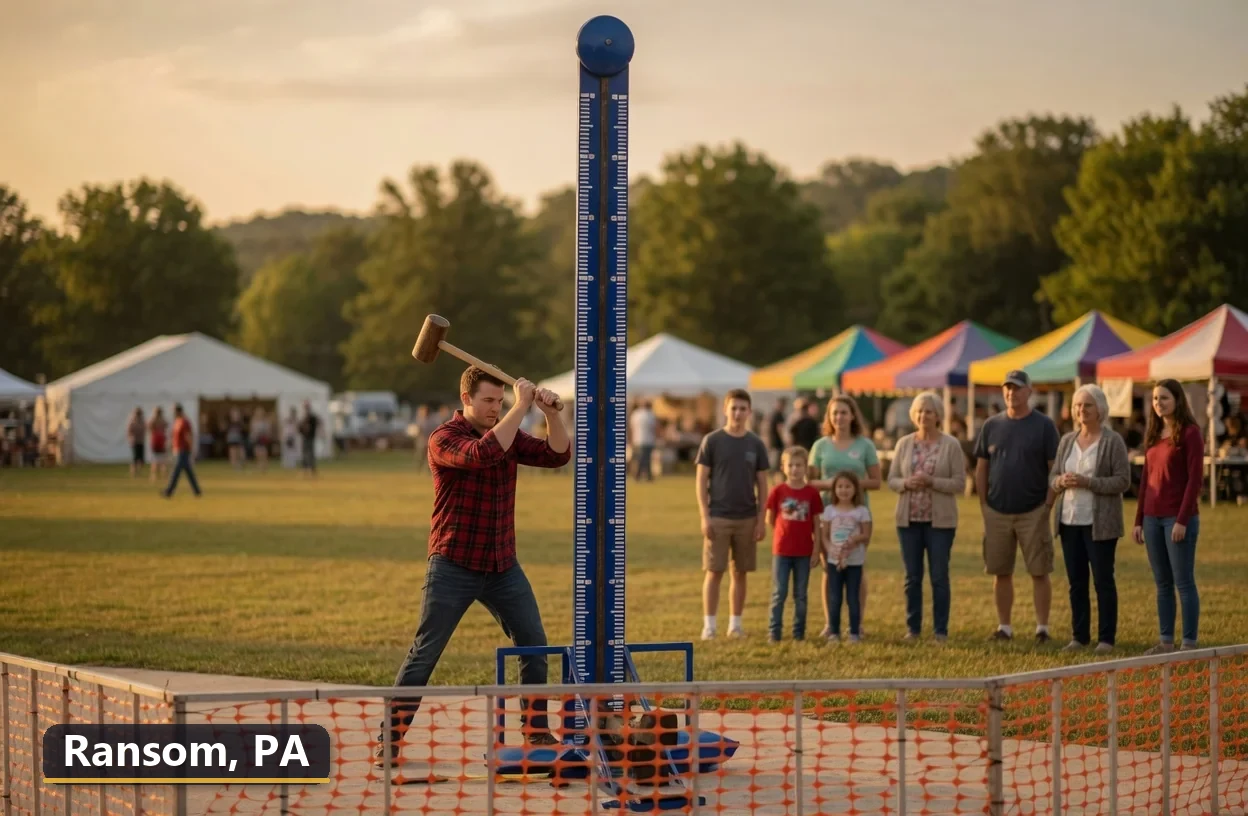 High striker carnival game rental in Ransom, Pennsylvania for field days, parties and events