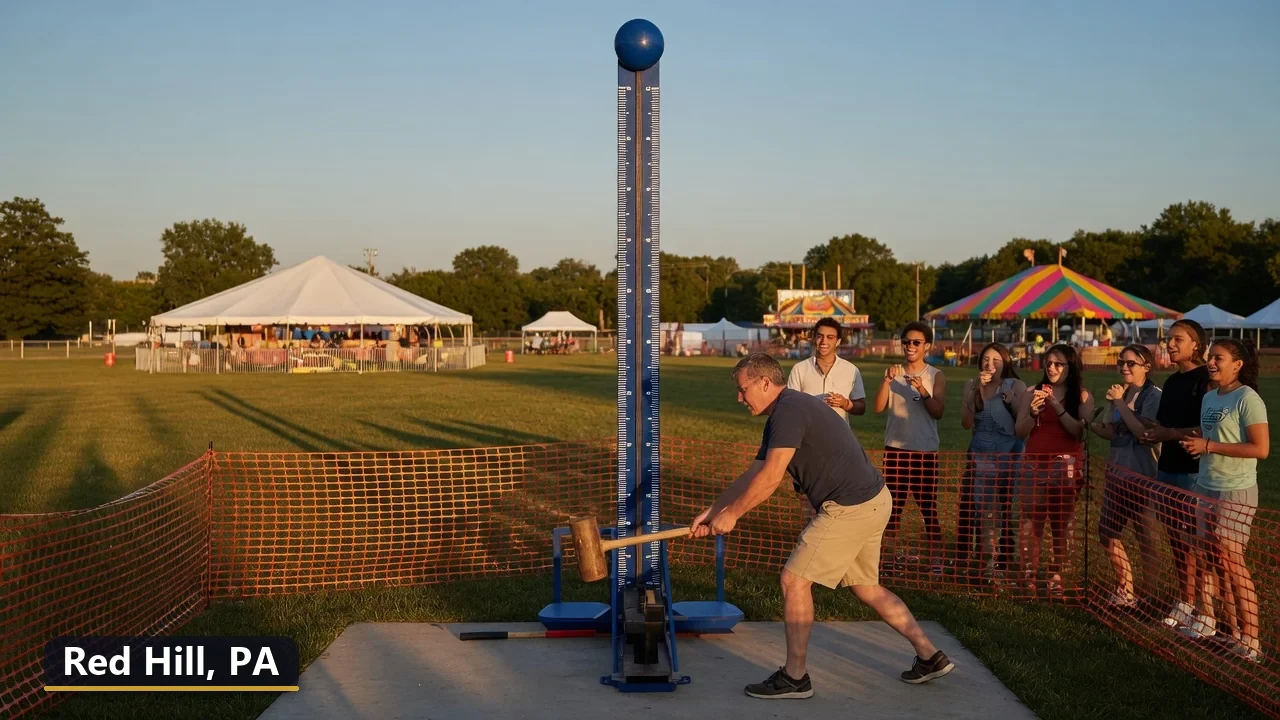 High striker carnival game rental in Red Hill, Pennsylvania for field days, parties and events