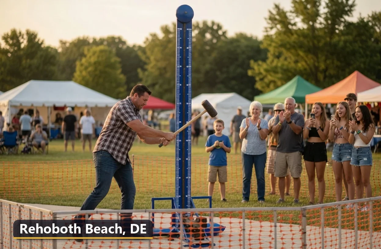 High striker carnival game rental in Rehoboth Beach, Delaware for field days, parties and events
