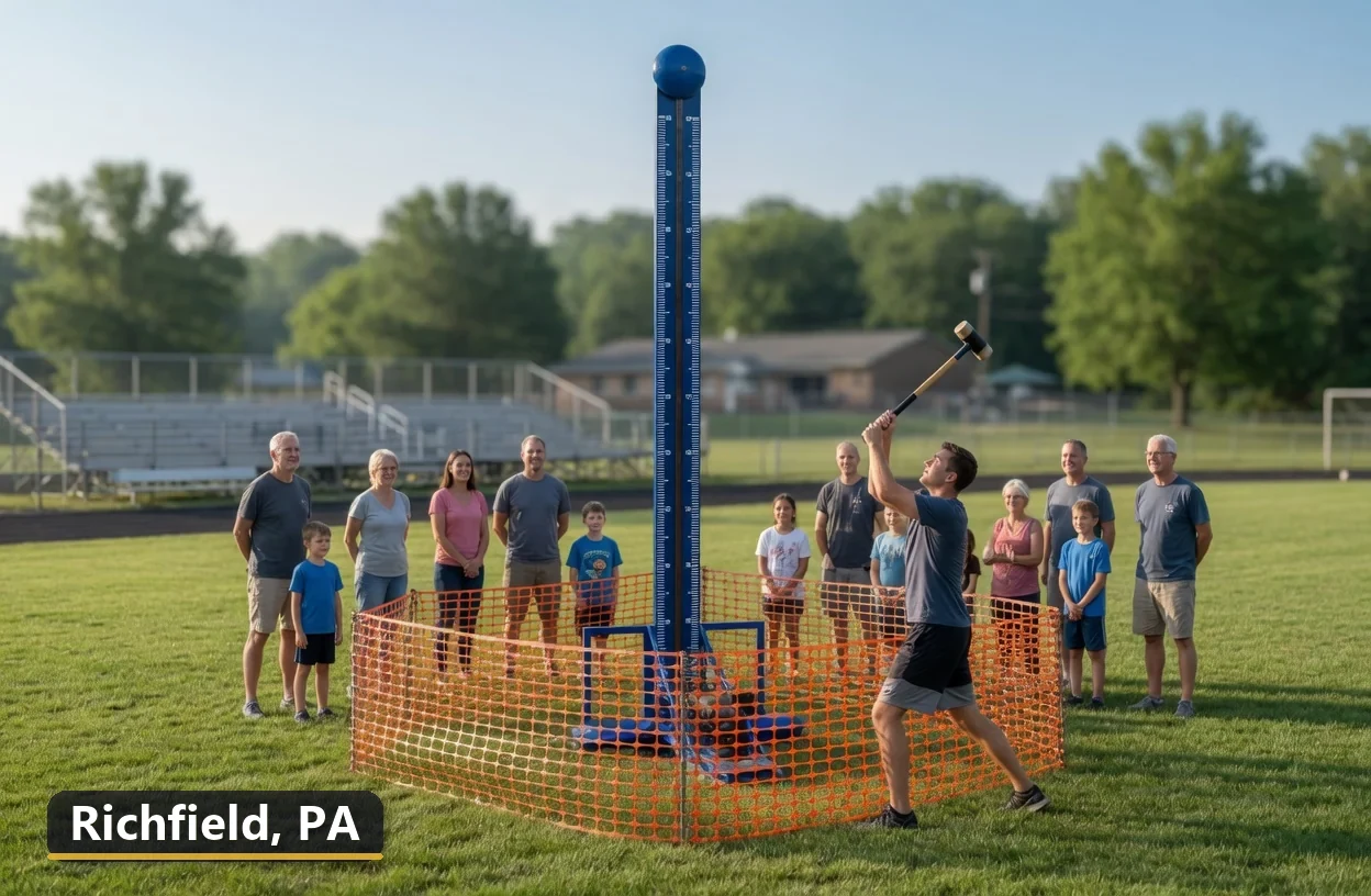 High striker carnival game rental in Richfield, Pennsylvania for field days, parties and events