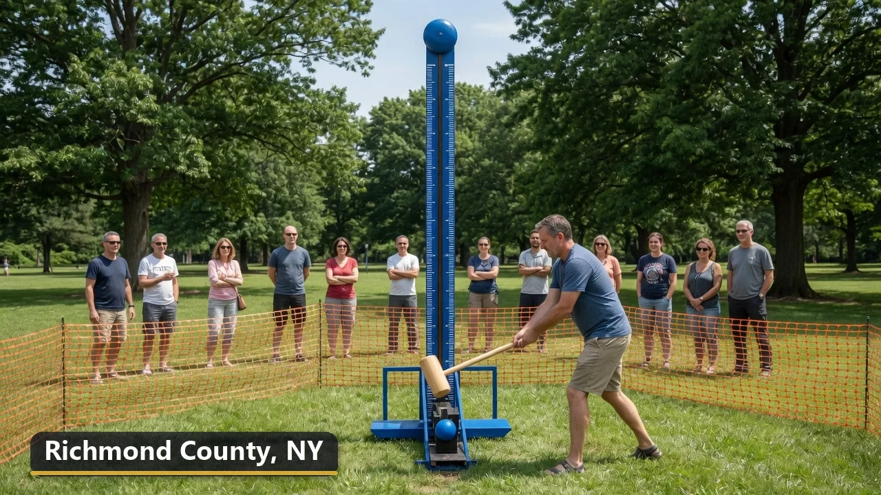 High striker carnival game rental in Richmond County, New York for field days, parties and events
