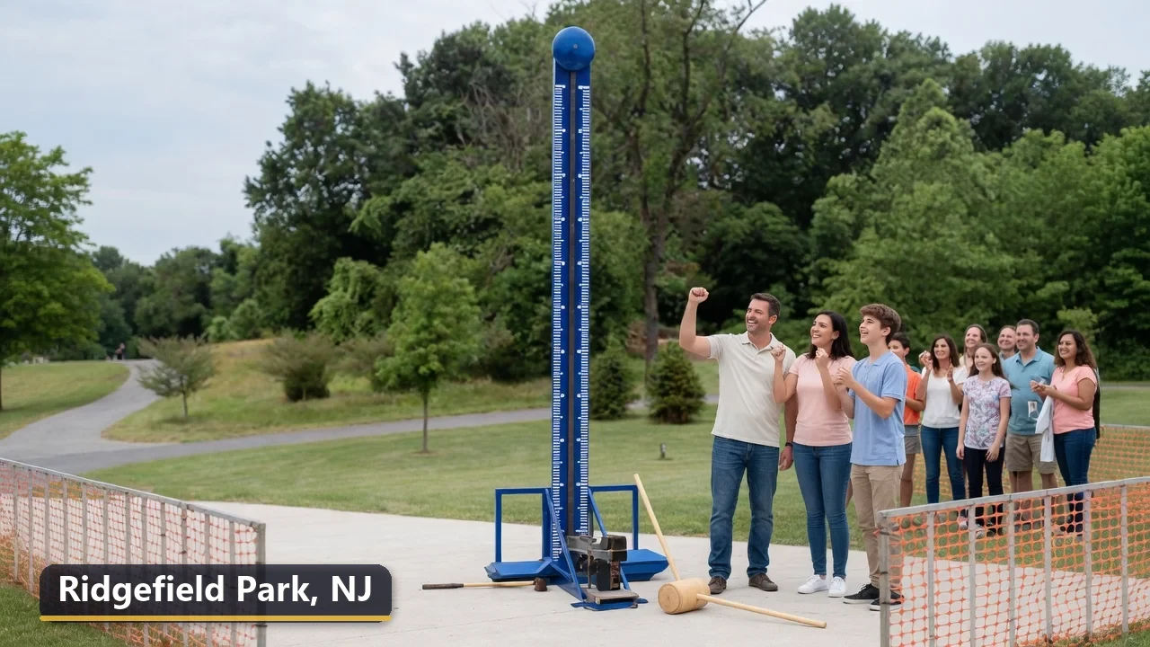 High striker carnival game rental in Ridgefield Park, New Jersey for field days, parties and events