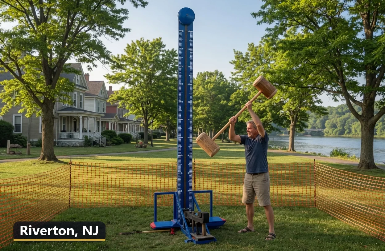 High striker carnival game rental in Riverton, New Jersey for field days, parties and events