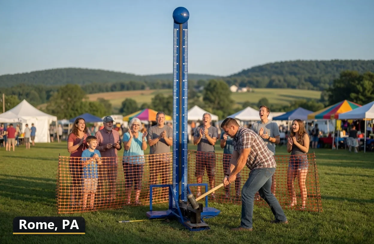 High striker carnival game rental in Rome, Pennsylvania for field days, parties and events
