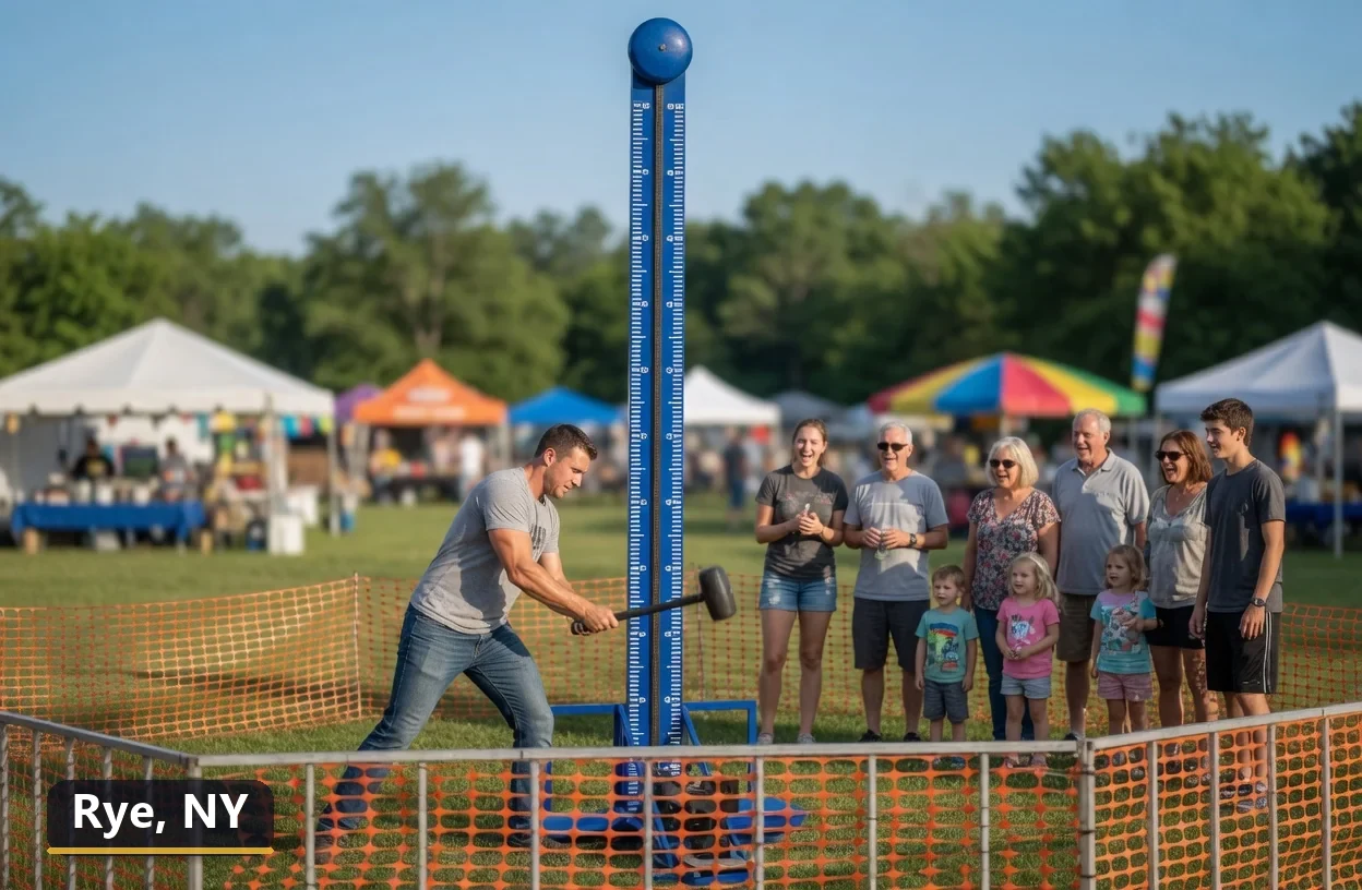 High striker carnival game rental in Rye, New York for field days, parties and events
