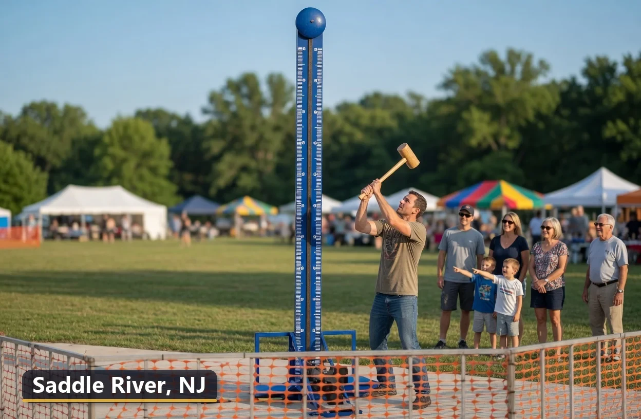 High striker carnival game rental in Saddle River, New Jersey for field days, parties and events