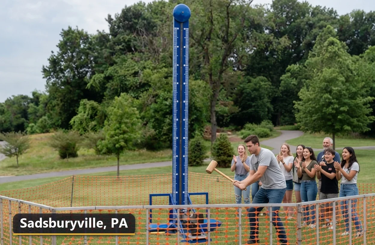 High striker carnival game rental in Sadsburyville, Pennsylvania for field days, parties and events