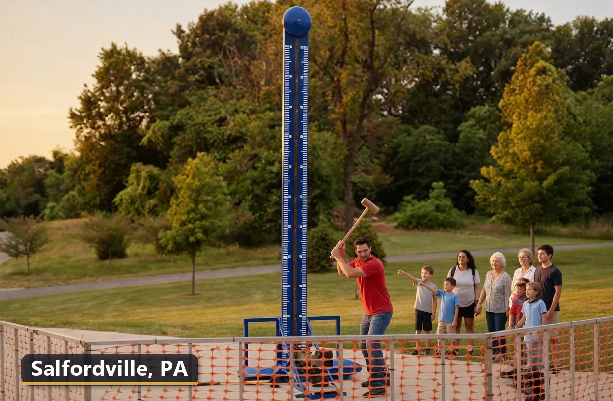 High striker carnival game rental in Salfordville, Pennsylvania for field days, parties and events