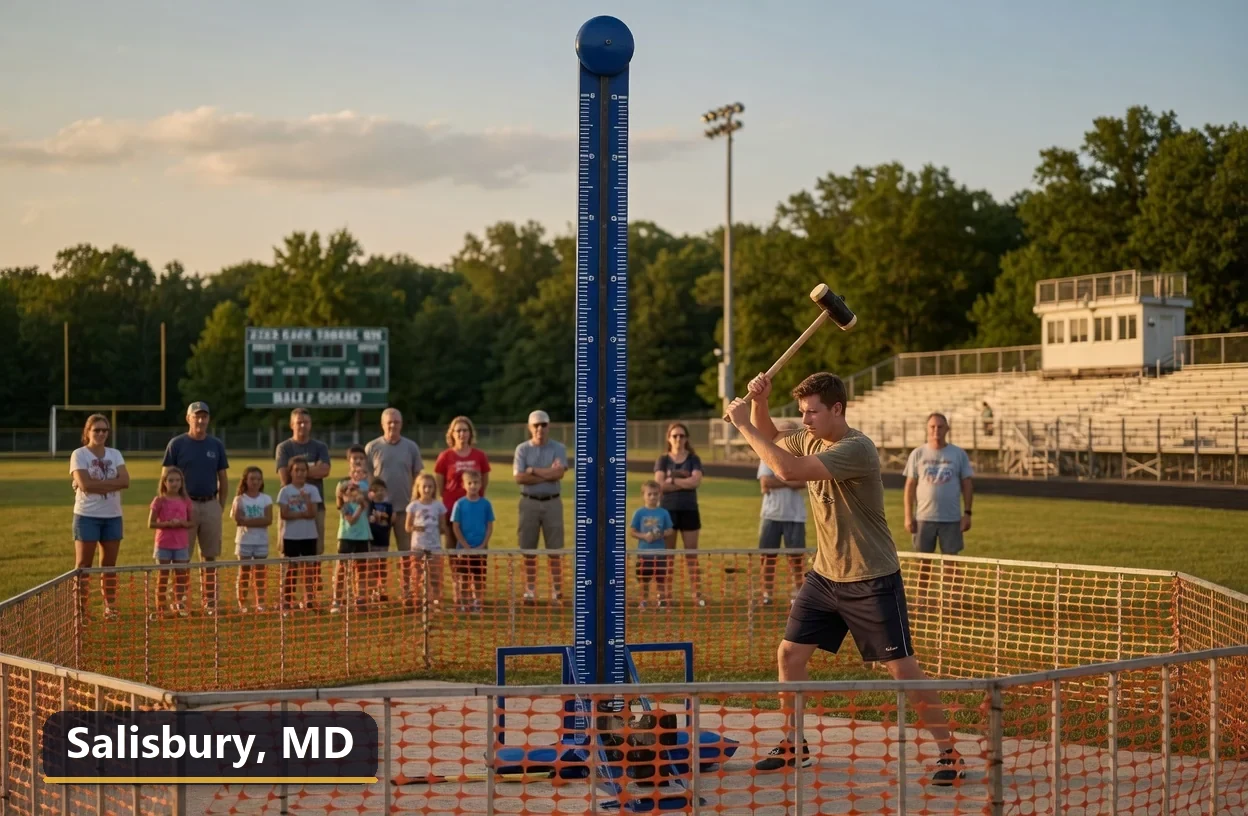 High striker carnival game rental in Salisbury, Maryland for field days, parties and events