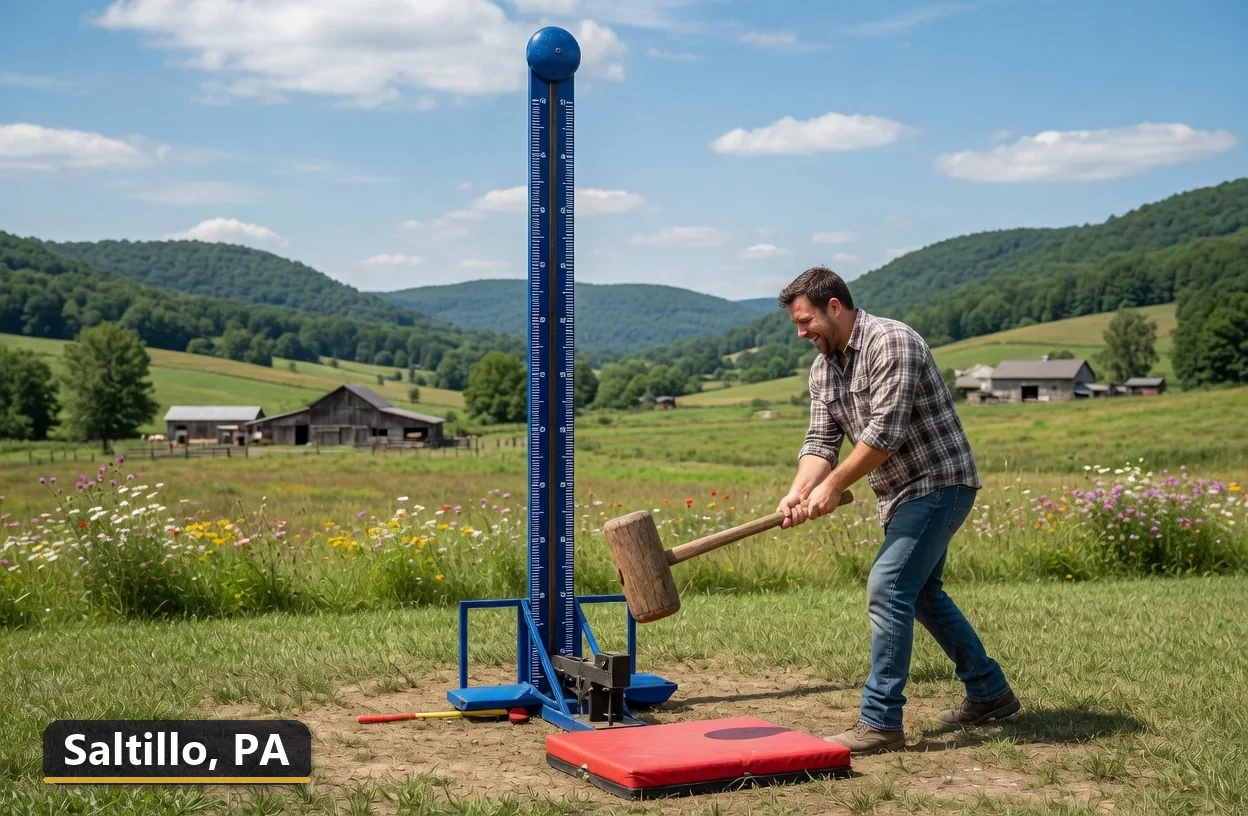 High striker carnival game rental in Saltillo, Pennsylvania for field days, parties and events