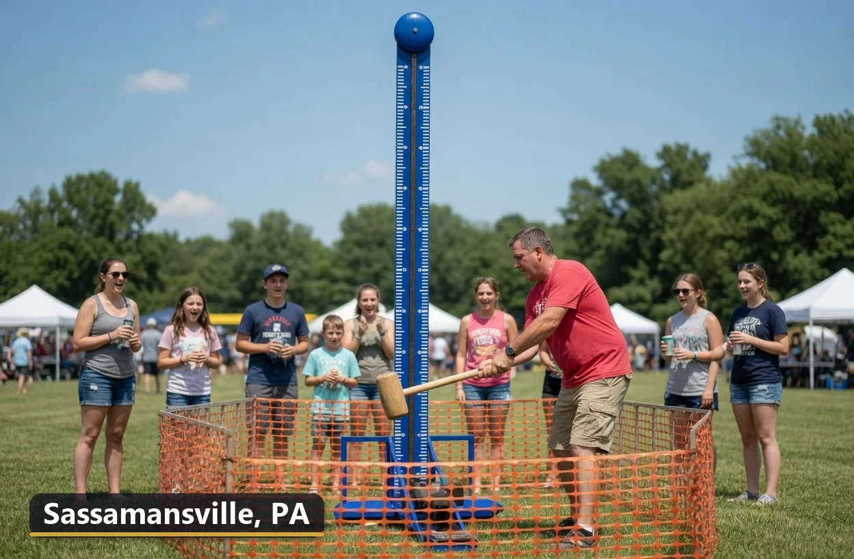 High striker carnival game rental in Sassamansville, Pennsylvania for field days, parties and events