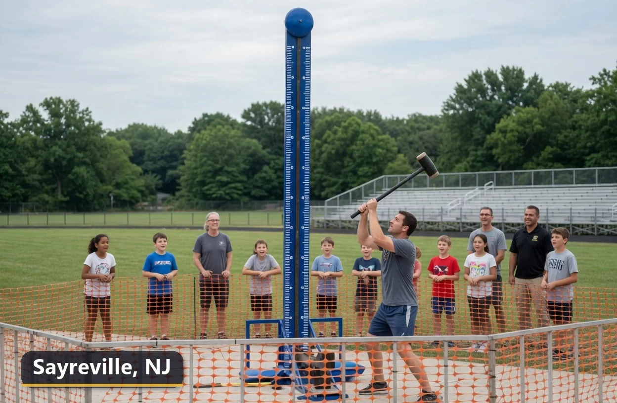 High striker carnival game rental in Sayreville, New Jersey for field days, parties and events