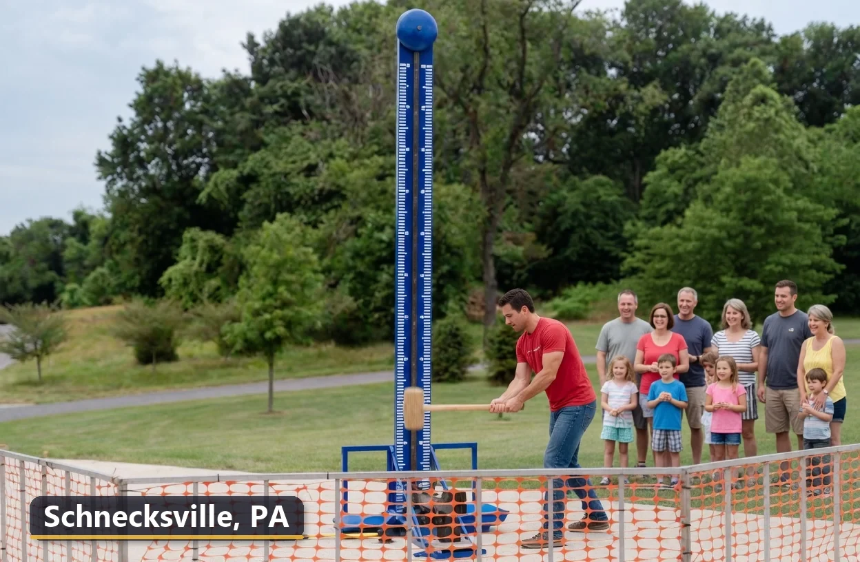 High striker carnival game rental in Schnecksville, Pennsylvania for field days, parties and events