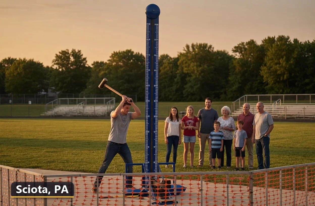 High striker carnival game rental in Sciota, Pennsylvania for field days, parties and events