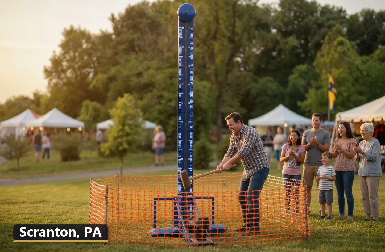High striker carnival game rental in Scranton, Pennsylvania for field days, parties and events