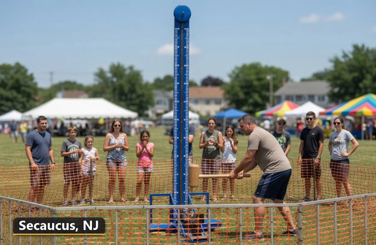 High striker carnival game rental in Secaucus, New Jersey for field days, parties and events
