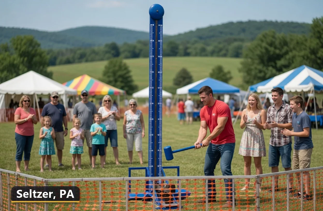 High striker carnival game rental in Seltzer, Pennsylvania for field days, parties and events