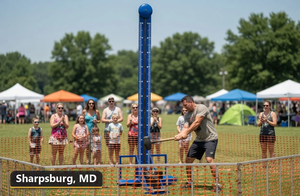 High striker carnival game rental in Sharpsburg, Maryland for field days, parties and events
