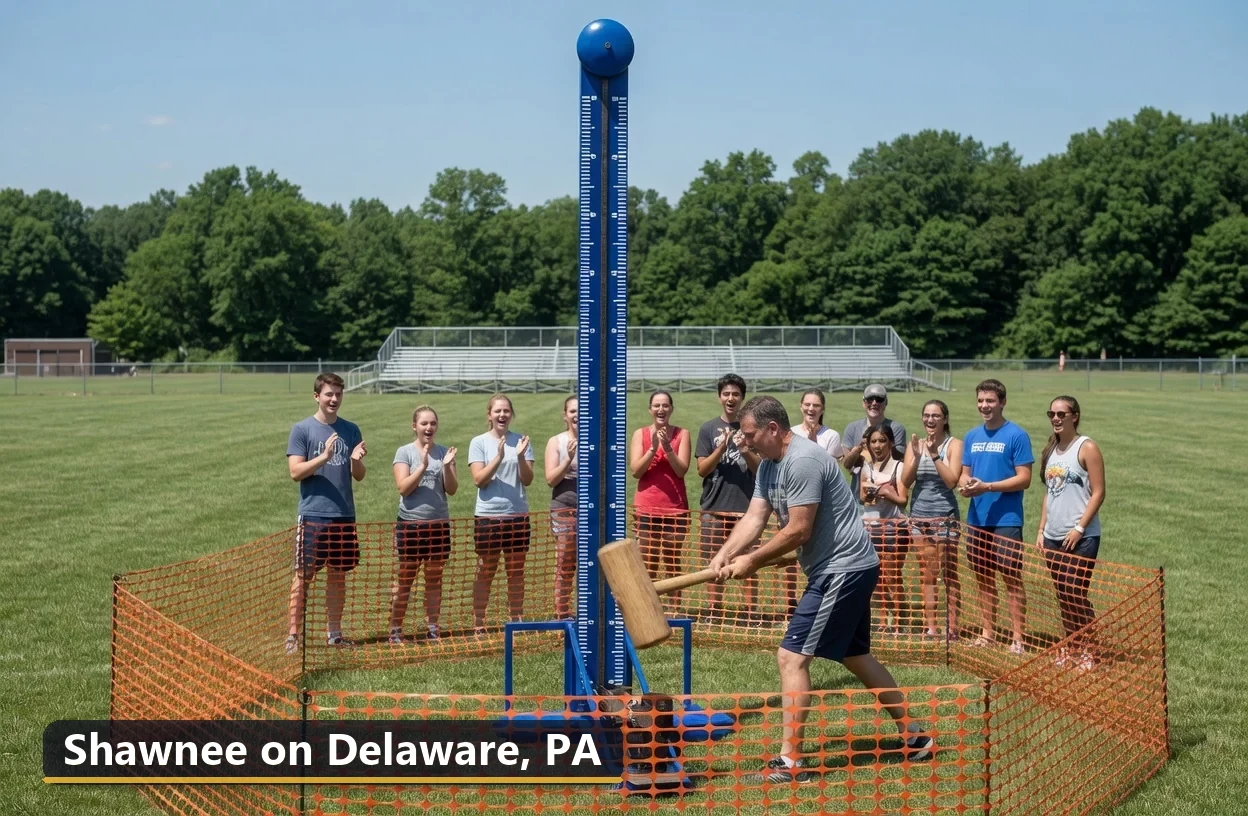 High striker carnival game rental in Shawnee on Delaware, Pennsylvania for field days, parties and events