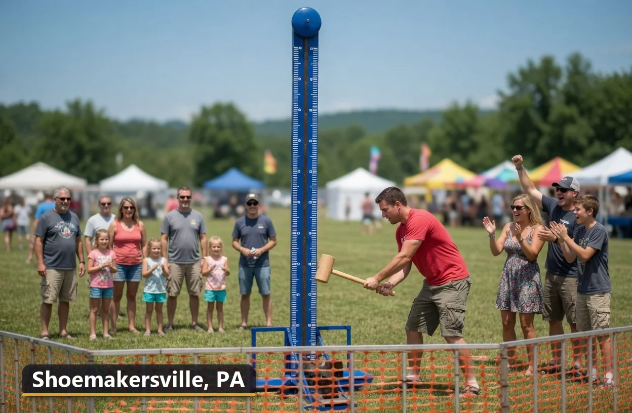 High striker carnival game rental in Shoemakersville, Pennsylvania for field days, parties and events
