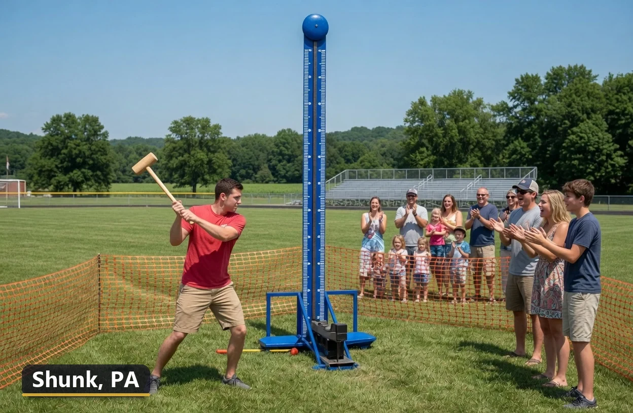 High striker carnival game rental in Shunk, Pennsylvania for field days, parties and events
