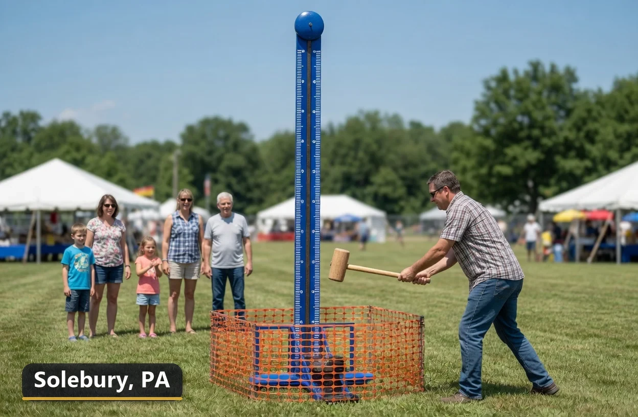 High striker carnival game rental in Solebury, Pennsylvania for field days, parties and events