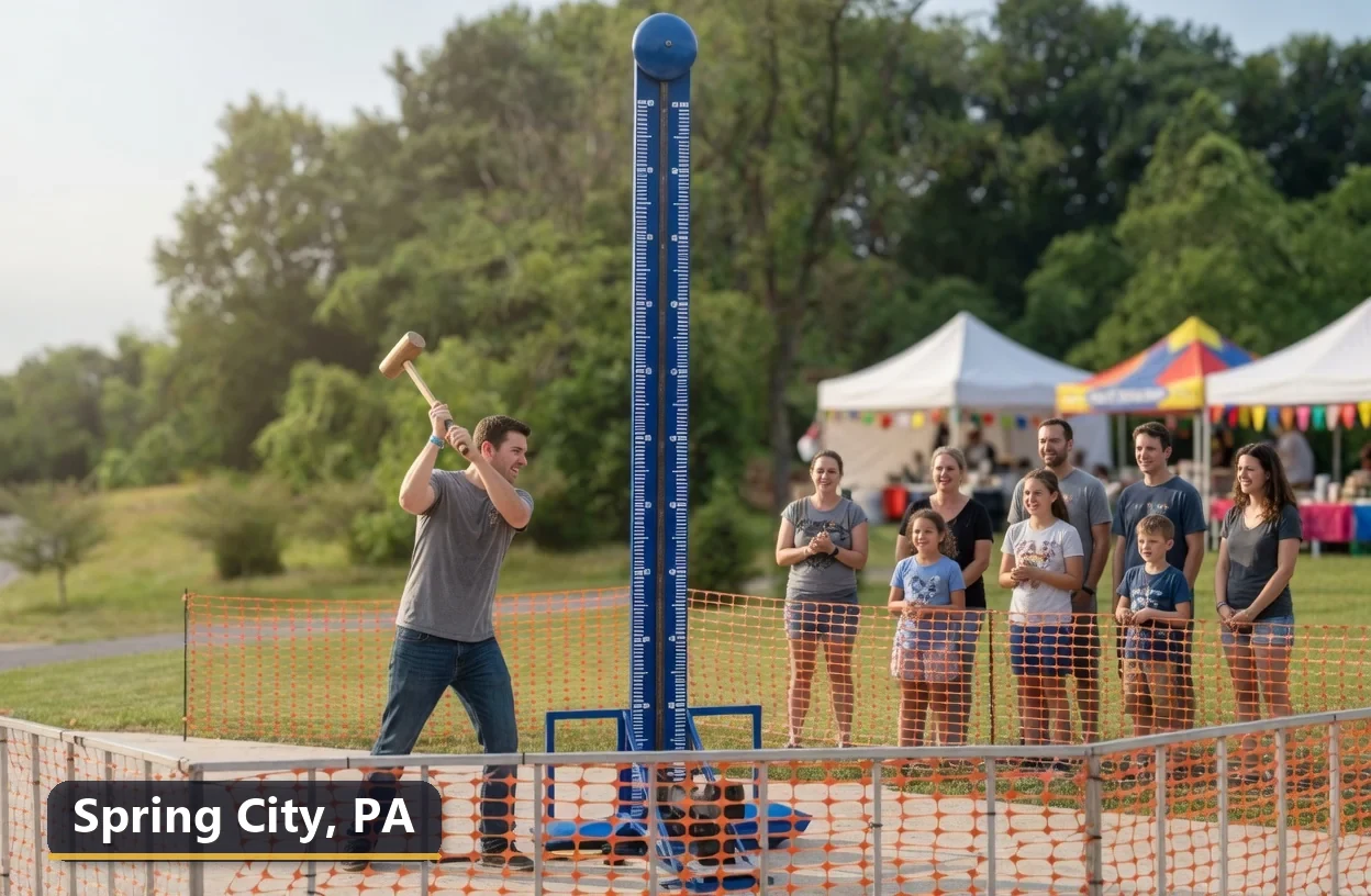 High striker carnival game rental in Spring City, Pennsylvania for field days, parties and events