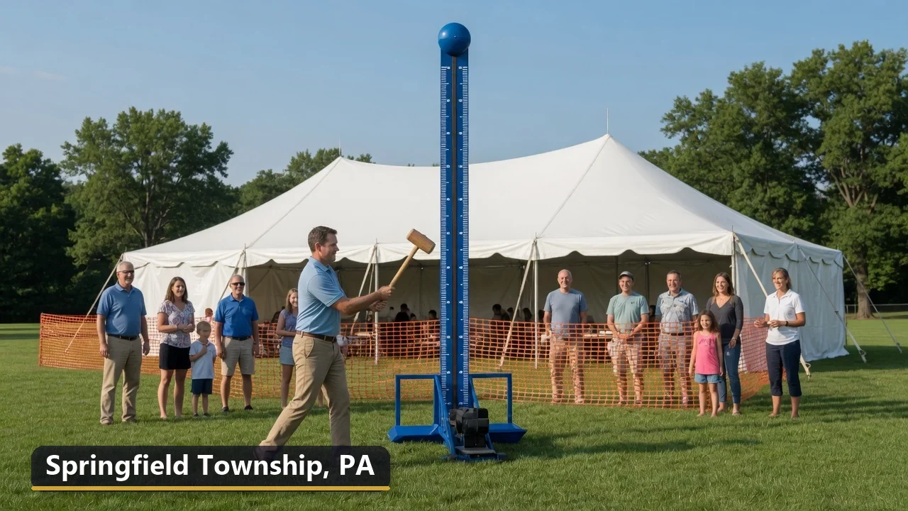 High striker carnival game rental in Springfield Township, Pennsylvania for field days, parties and events