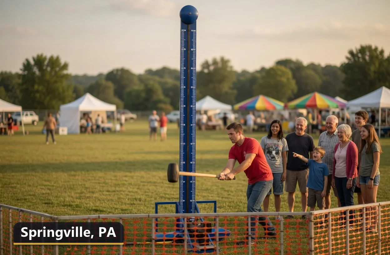 High striker carnival game rental in Springville, Pennsylvania for field days, parties and events