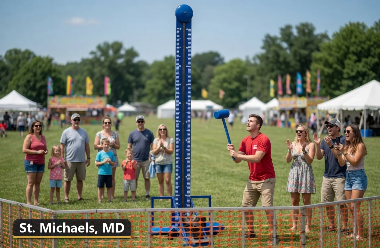 High striker carnival game rental in St. Michaels, Maryland for field days, parties and events
